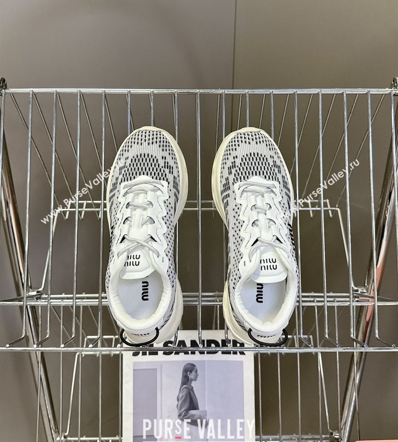 Miu Miu Technical Fabric Platform Sneakers 6cm Grey2 2025 5E480E (MD-250710090)