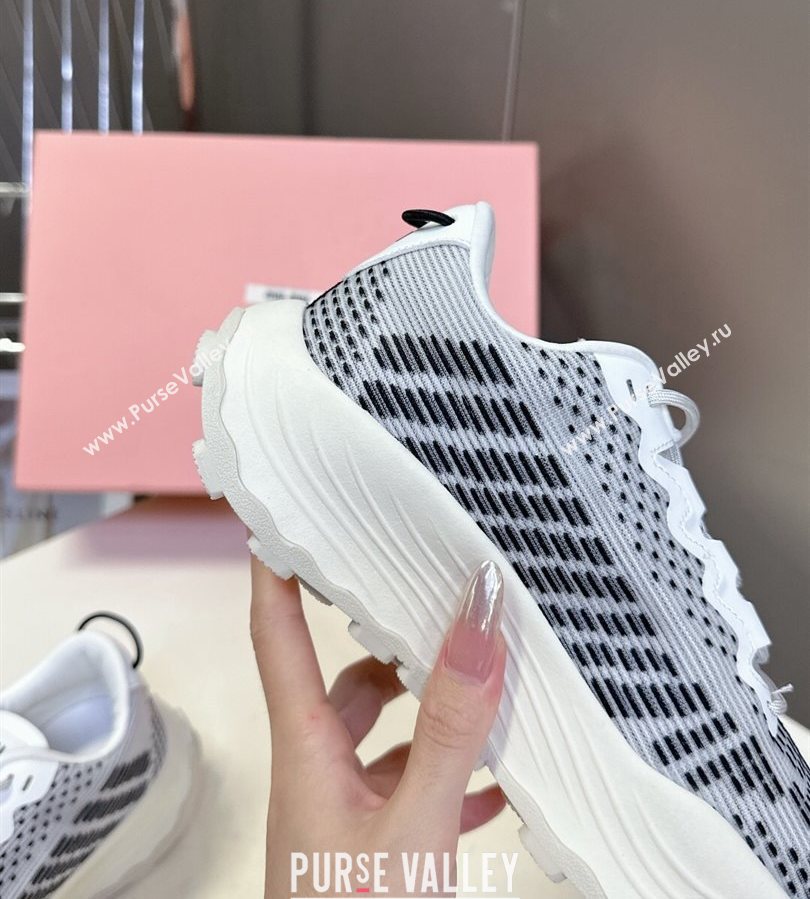 Miu Miu Technical Fabric Platform Sneakers 6cm Grey2 2025 5E480E (MD-250710090)