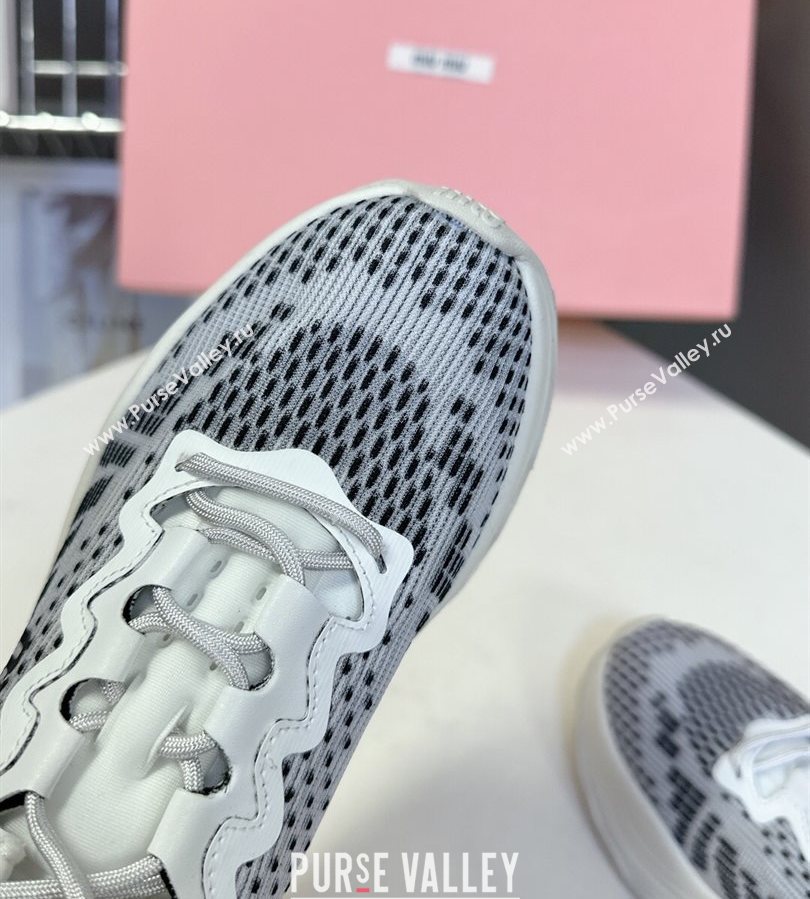Miu Miu Technical Fabric Platform Sneakers 6cm Grey2 2025 5E480E (MD-250710090)