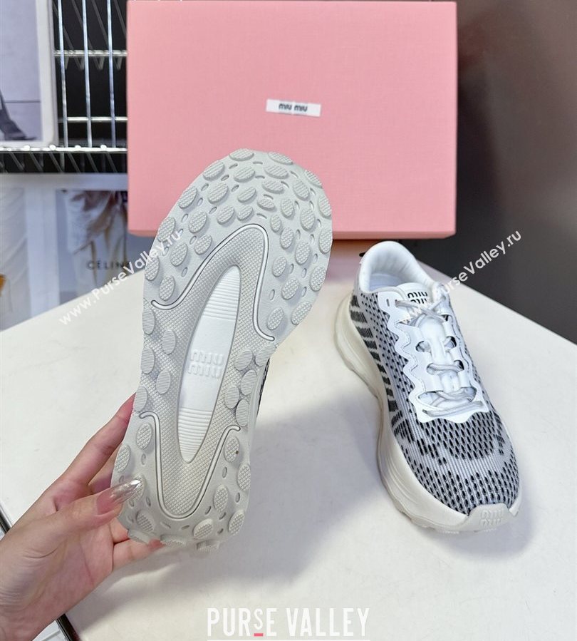 Miu Miu Technical Fabric Platform Sneakers 6cm Grey2 2025 5E480E (MD-250710090)