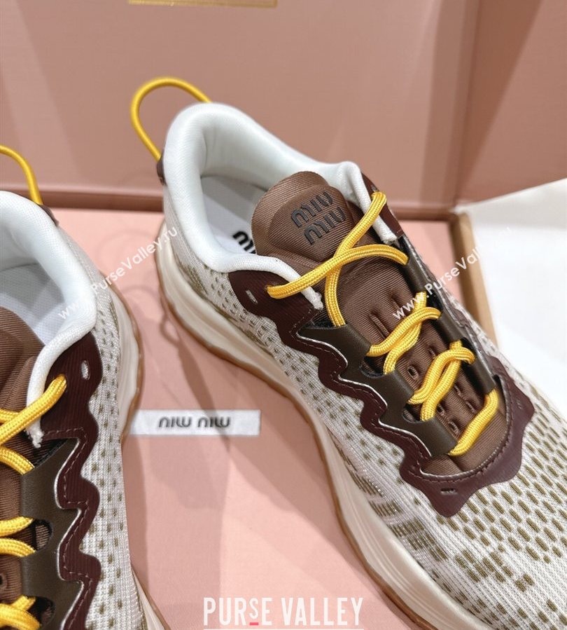 Miu Miu Technical Fabric Platform Sneakers 6cm Ivy Green 2025 5E480E (MD-250710088)