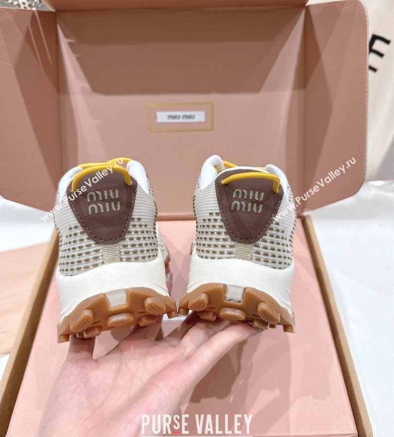 Miu Miu Technical Fabric Platform Sneakers 6cm Ivy Green 2025 5E480E (MD-250710088)