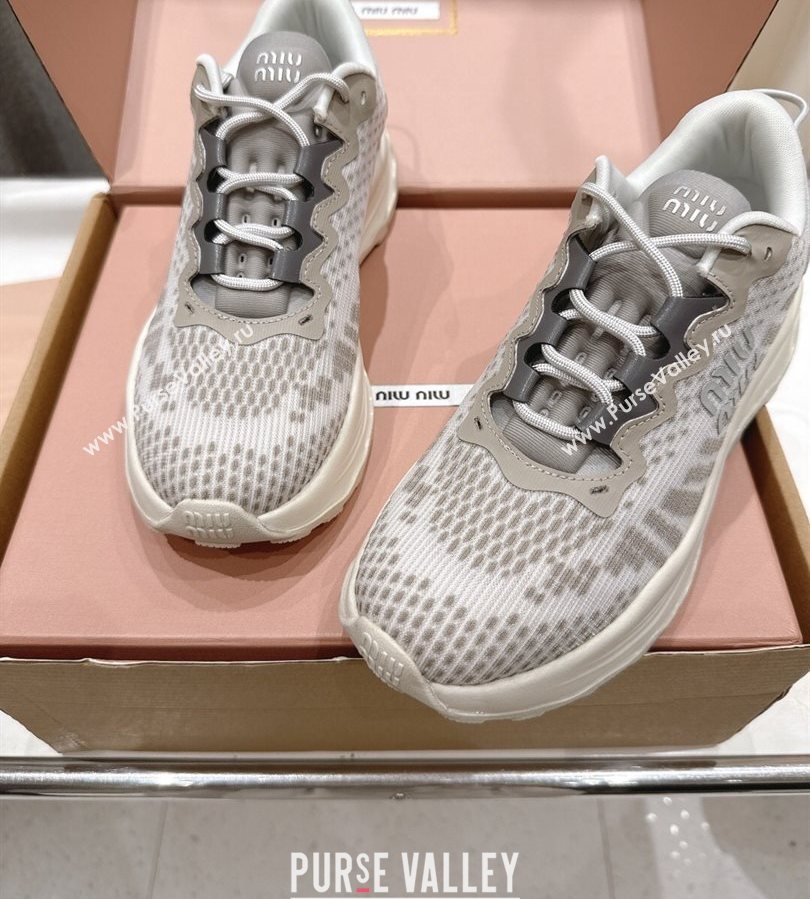 Miu Miu Technical Fabric Platform Sneakers 6cm Cloudy Grey 2025 5E480E (MD-250710089)