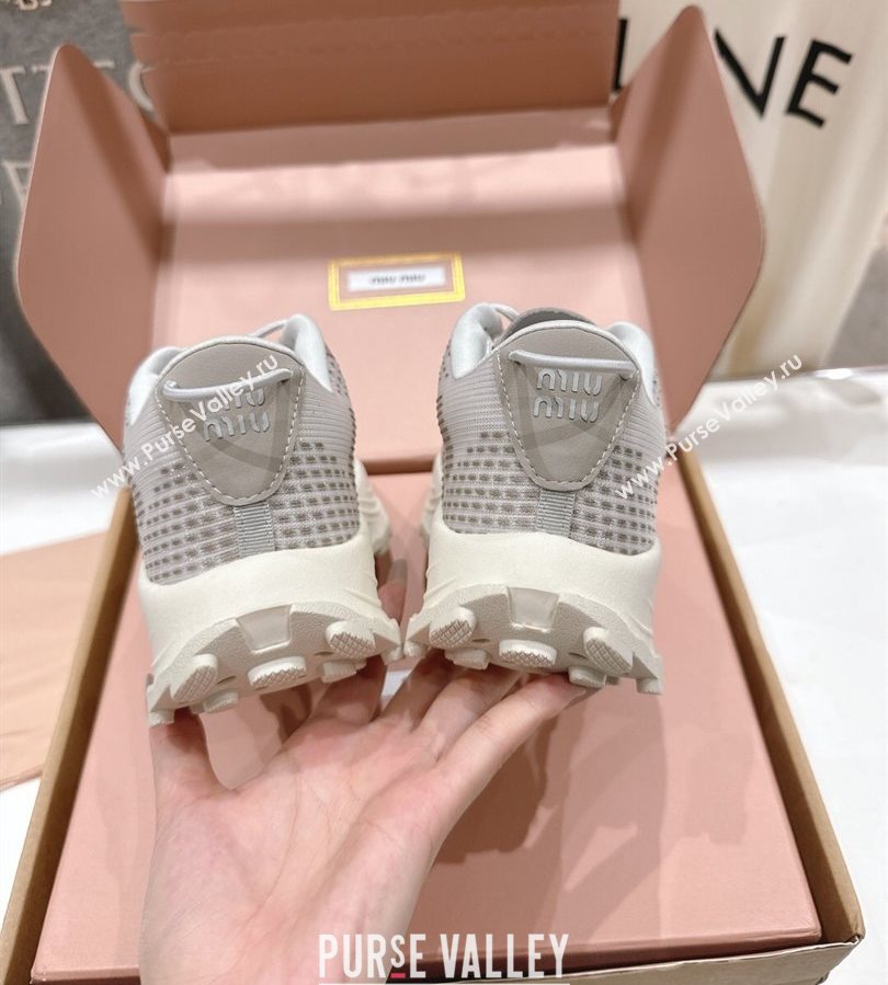 Miu Miu Technical Fabric Platform Sneakers 6cm Cloudy Grey 2025 5E480E (MD-250710089)