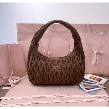 Miu Miu Wander Matelasse Suede Hobo Bag 5BC183 Cocoa Brown 2025 (JD-250805029)