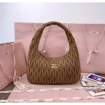 Miu Miu Wander Matelasse Suede Hobo Bag 5BC183 Olive Green 2025 (JD-250805028)