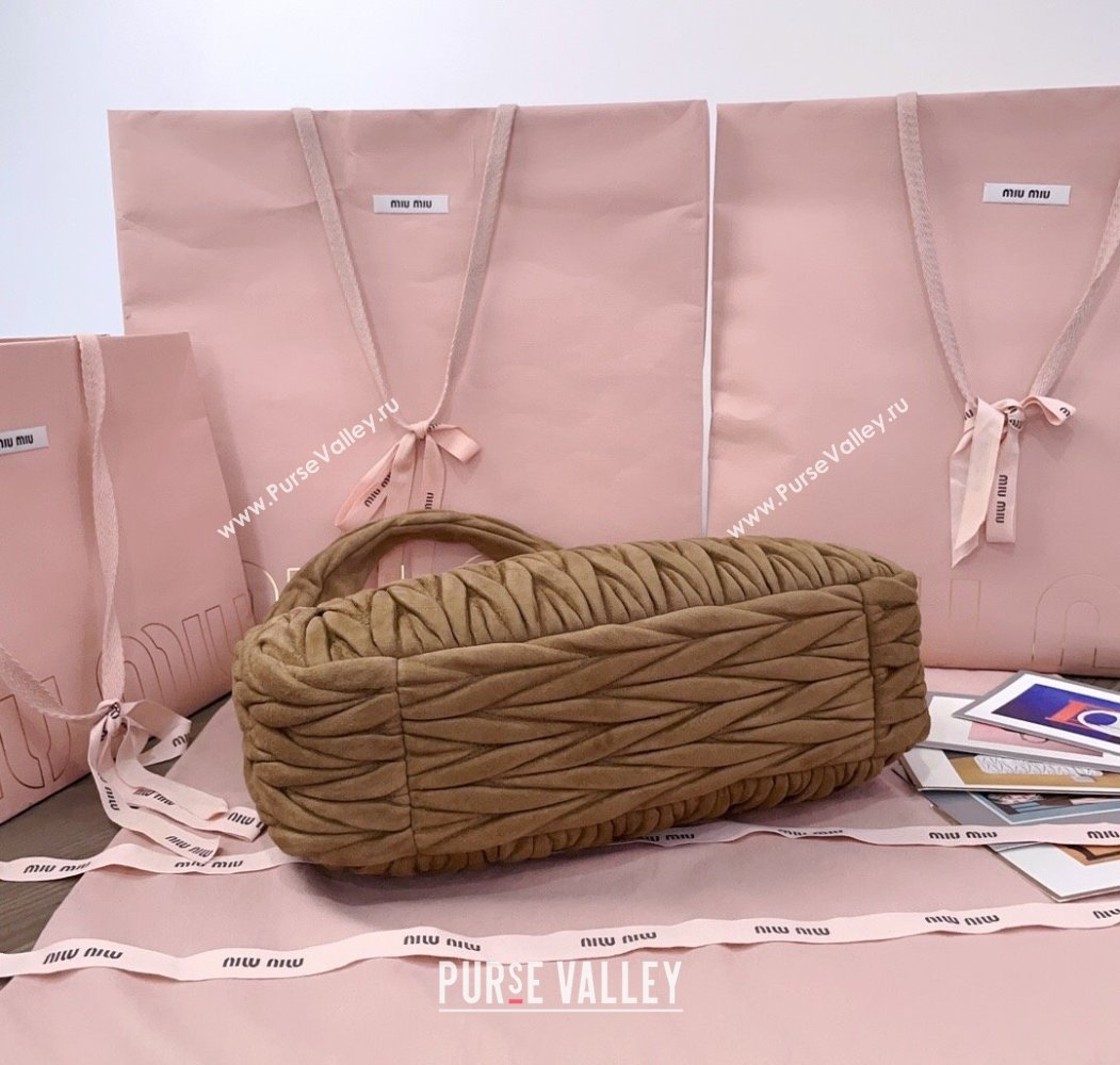 Miu Miu Wander Matelasse Suede Hobo Bag 5BC183 Olive Green 2025 (JD-250805028)