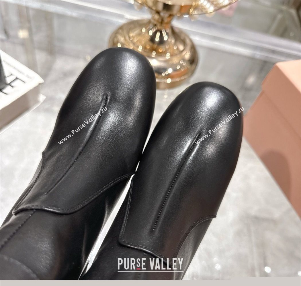 Miu Miu Nappa Leather Heel Ankle Boots 6cm with Buckle Black 2025 5W548E (MD-250826030)