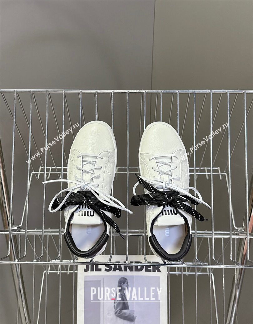Miu Miu Leather Sneakers White/Black 2025 MIU082601 (MD-250826009)