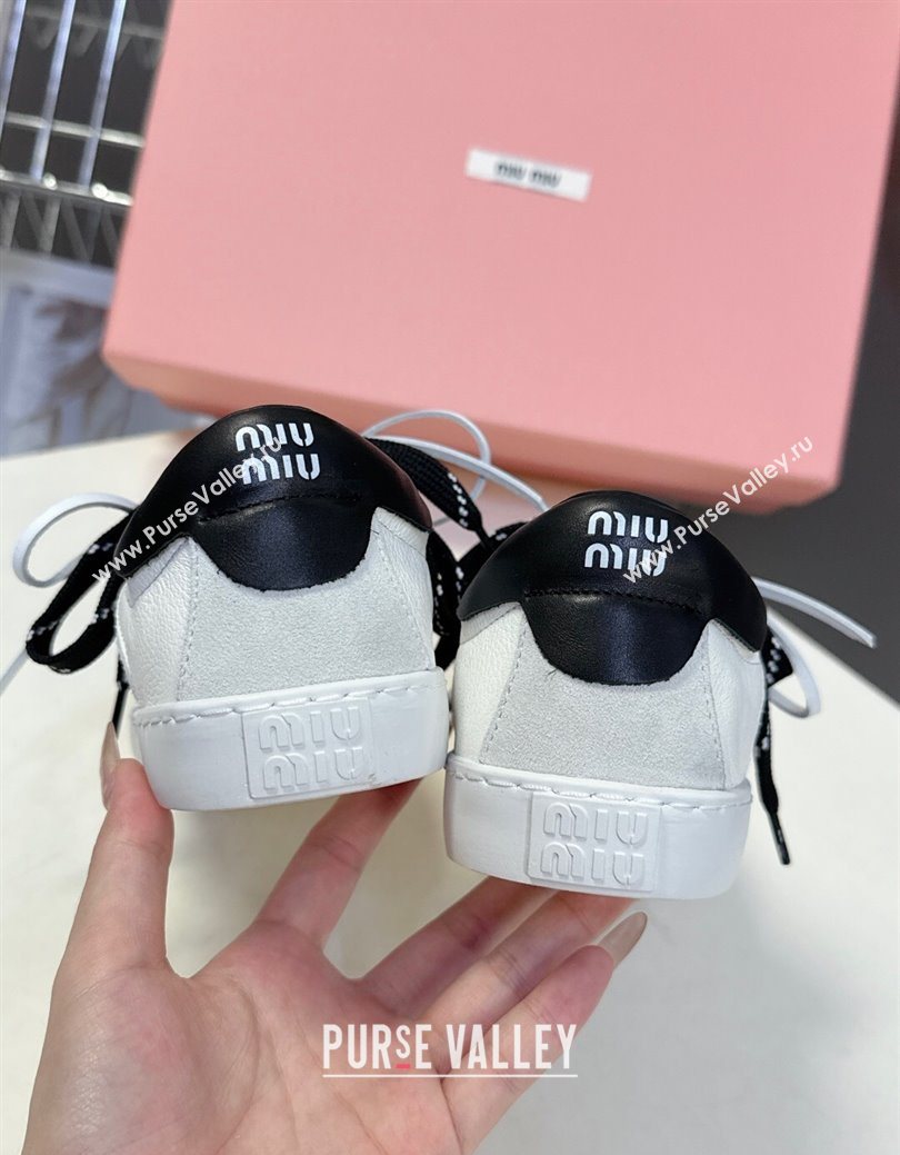 Miu Miu Leather Sneakers White/Black 2025 MIU082601 (MD-250826009)