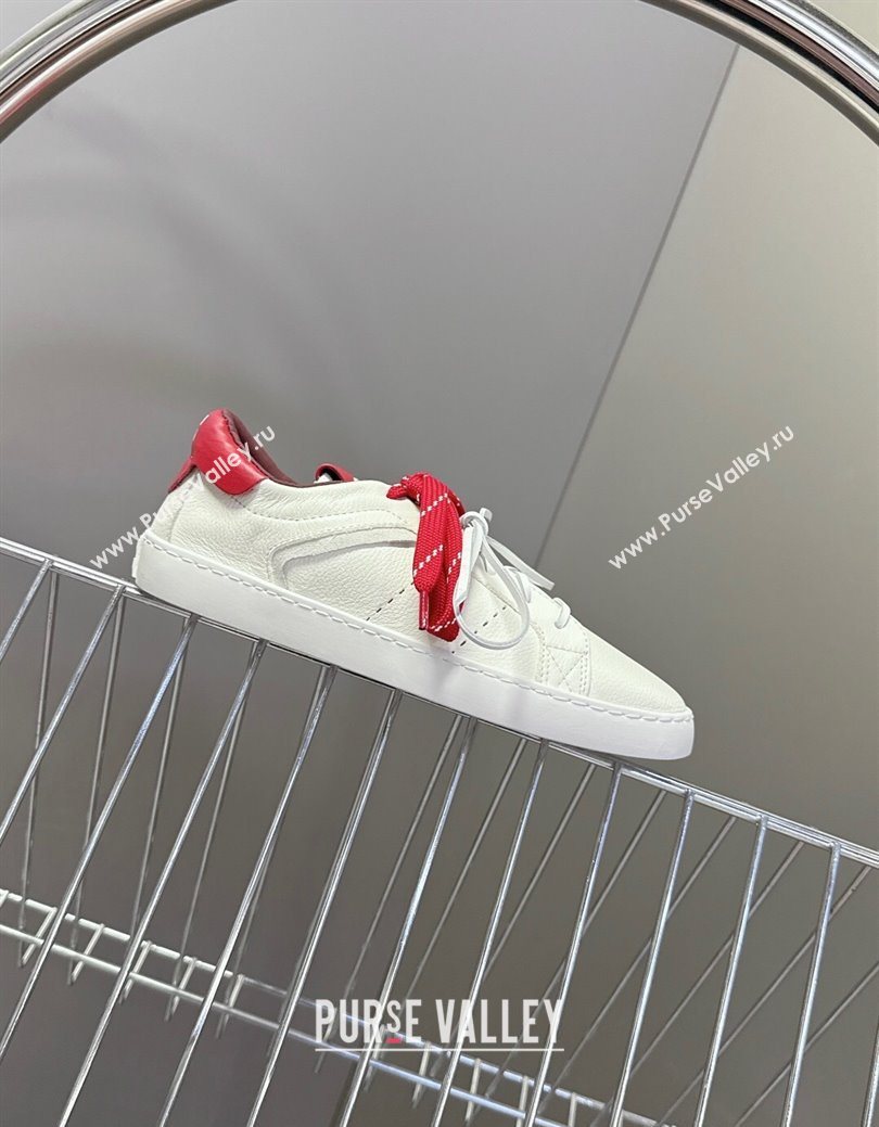Miu Miu Leather Sneakers White/Red 2025 MIU082601 (MD-250826010)