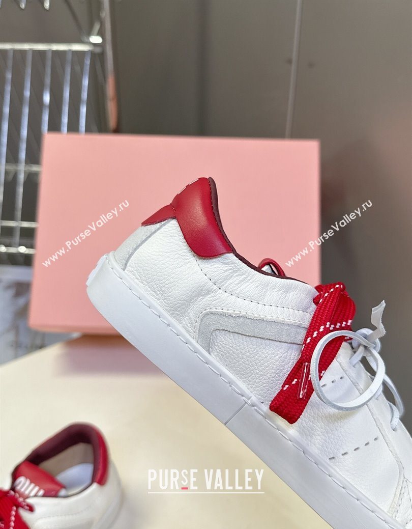 Miu Miu Leather Sneakers White/Red 2025 MIU082601 (MD-250826010)