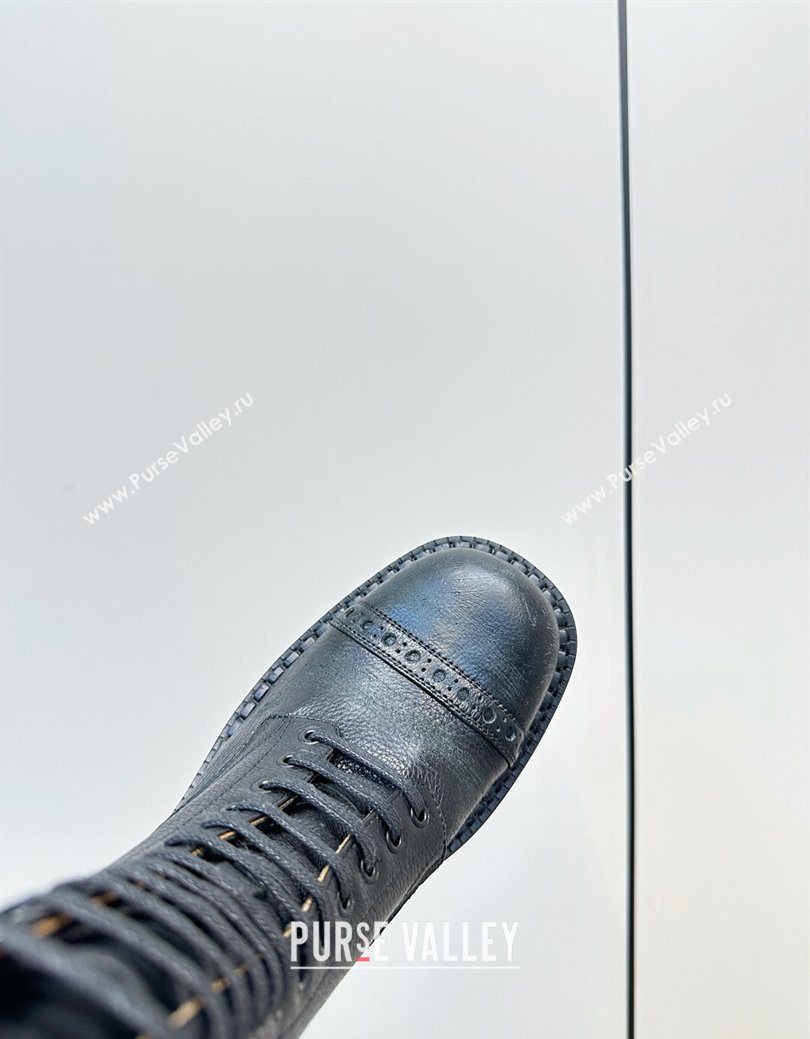 Miu Miu Leather Ankle Boots with Zipper Black 2025 MIU082602 (MD-250826016)