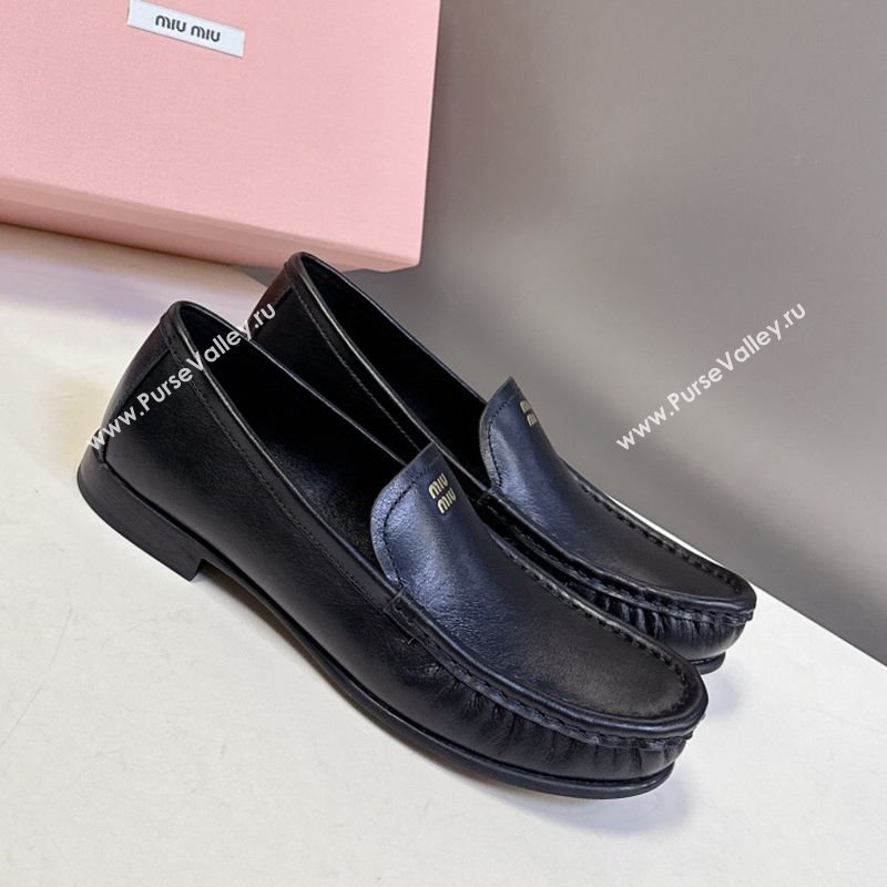 Miu Miu Leather Loafers Black 2025 5D499E (MD-250826004)