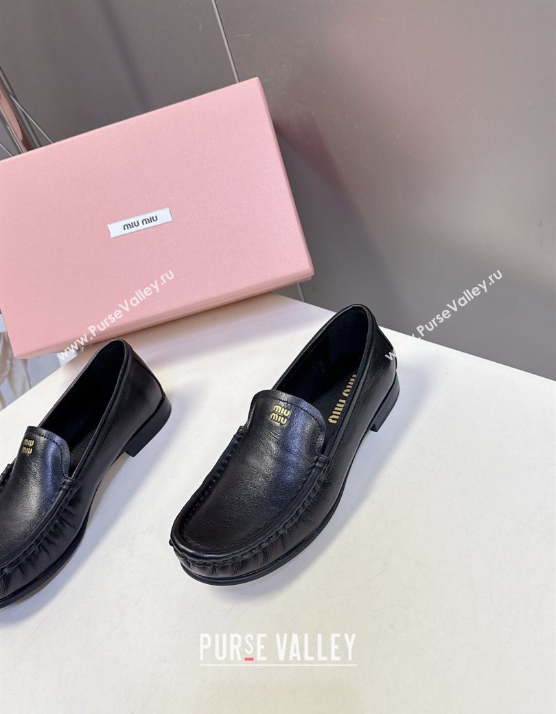 Miu Miu Leather Loafers Black 2025 5D499E (MD-250826004)