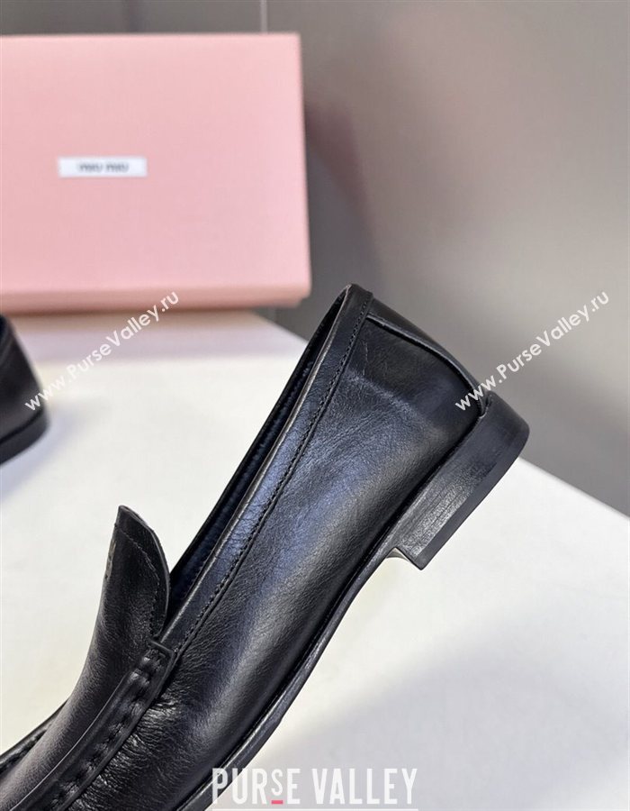 Miu Miu Leather Loafers Black 2025 5D499E (MD-250826004)