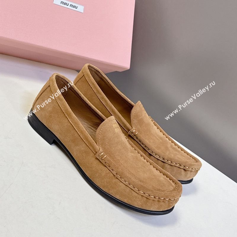 Miu Miu Suede Loafers Dark Beige 2025 5D499E (MD-250826005)