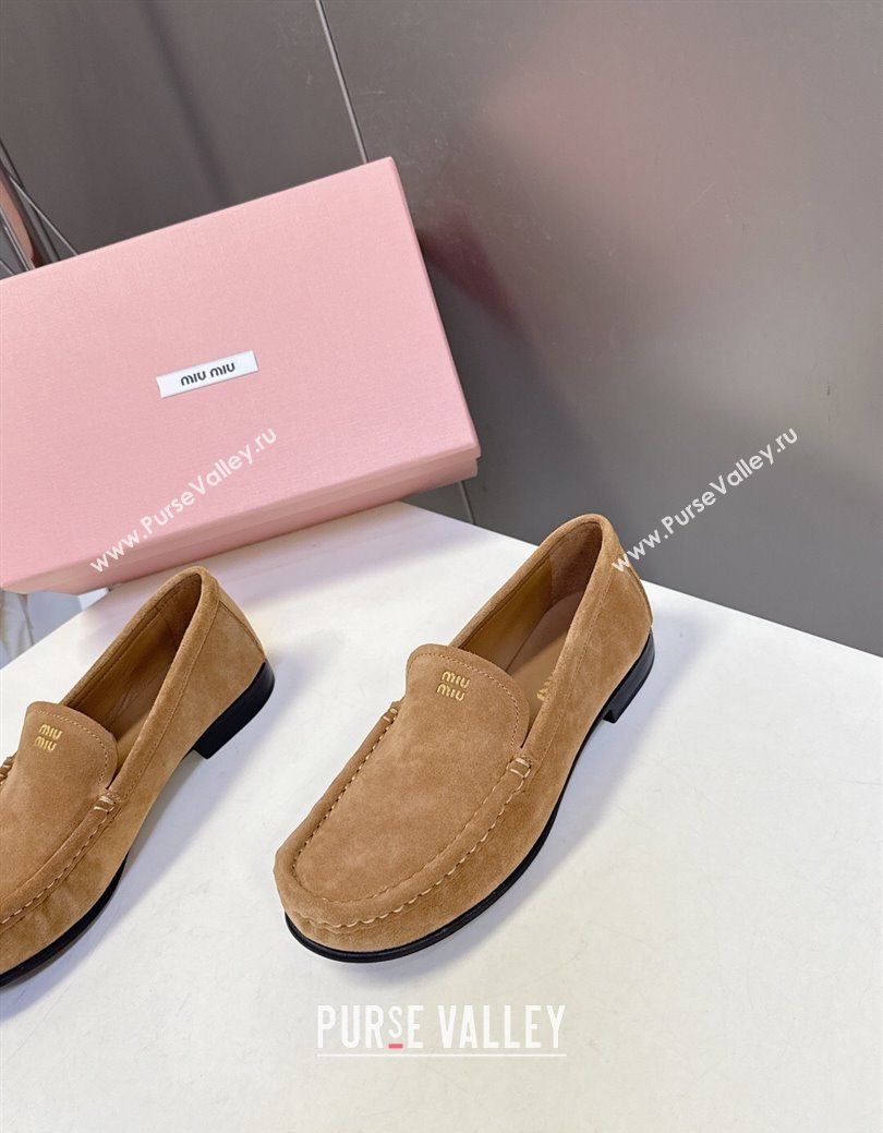 Miu Miu Suede Loafers Dark Beige 2025 5D499E (MD-250826005)