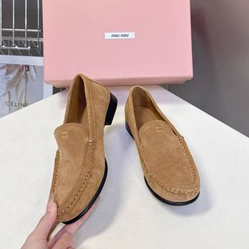 Miu Miu Suede Loafers Dark Beige 2025 5D499E (MD-250826005)