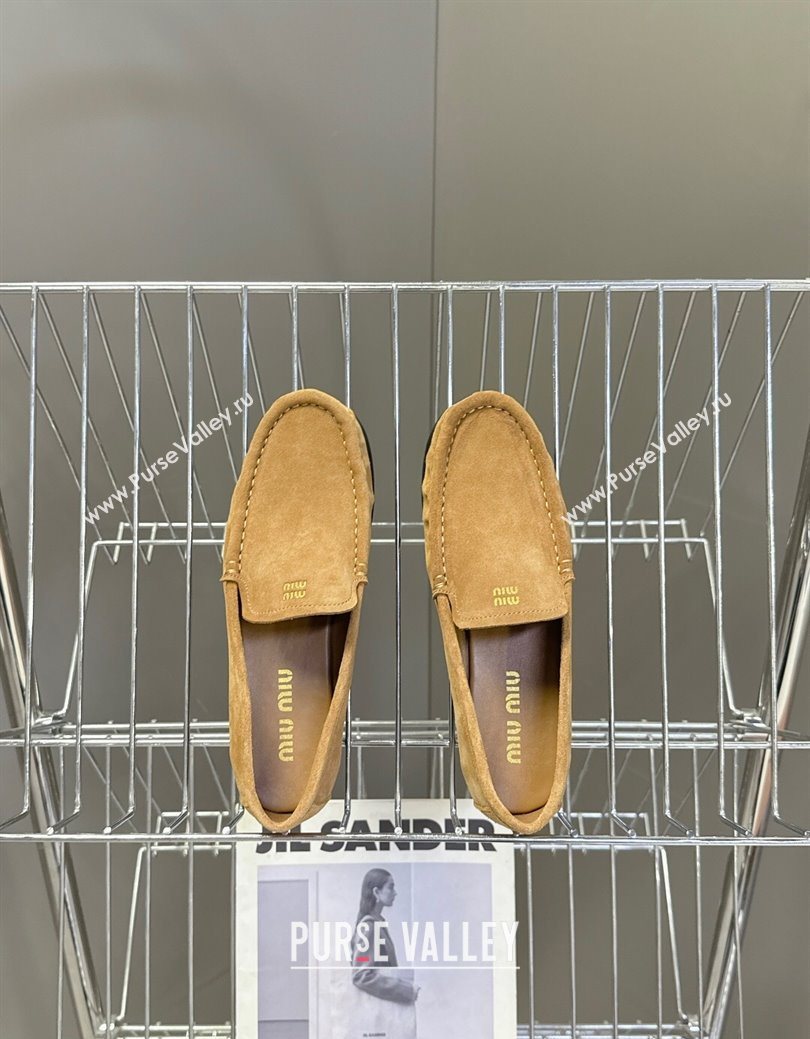 Miu Miu Suede Loafers Dark Beige 2025 5D499E (MD-250826005)