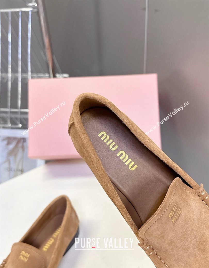 Miu Miu Suede Loafers Dark Beige 2025 5D499E (MD-250826005)