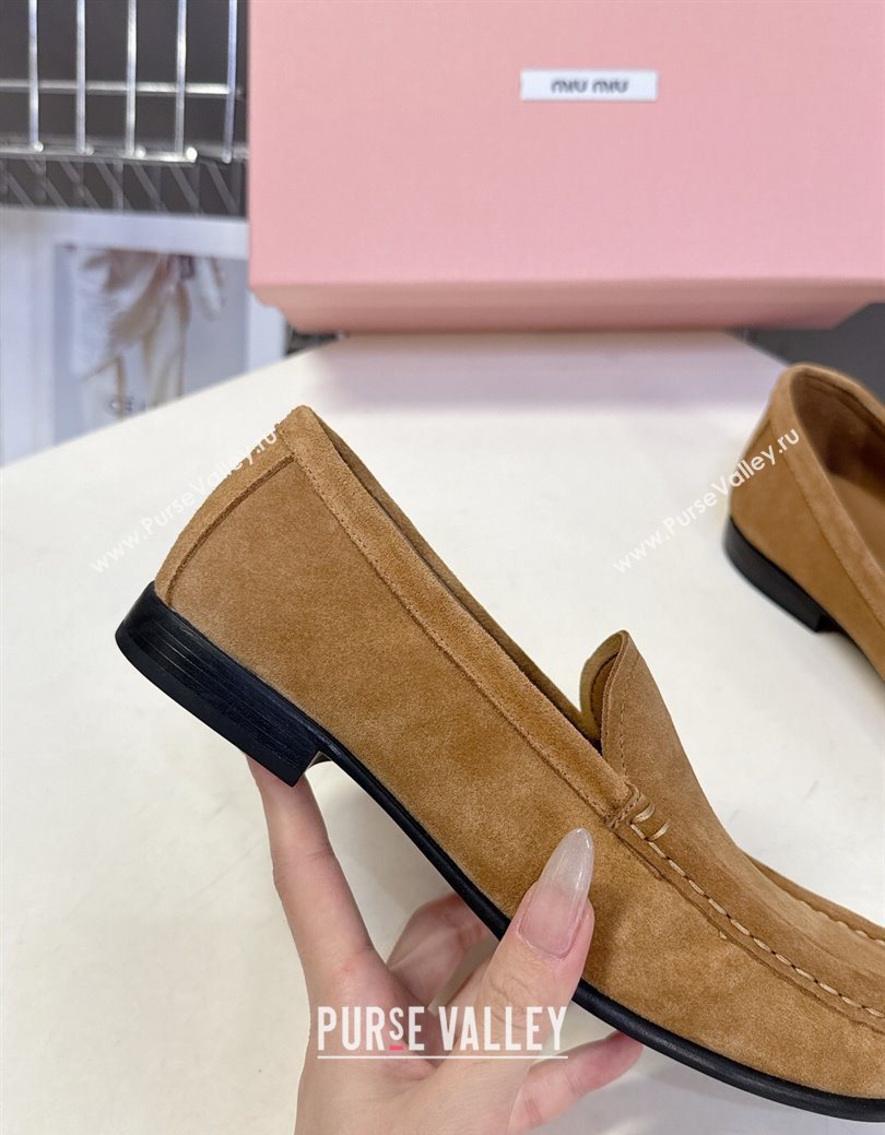 Miu Miu Suede Loafers Dark Beige 2025 5D499E (MD-250826005)