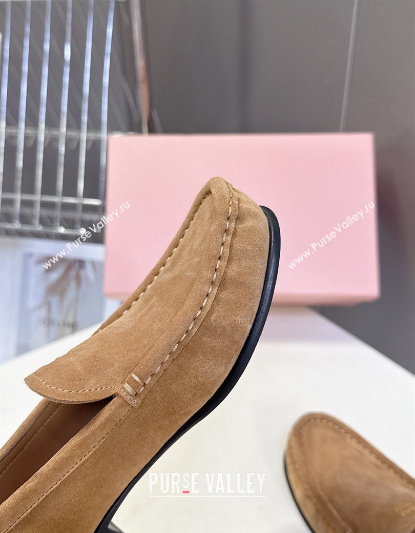 Miu Miu Suede Loafers Dark Beige 2025 5D499E (MD-250826005)