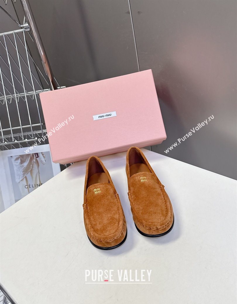 Miu Miu Suede Loafers Light Brown 2025 5D499E (MD-250826006)