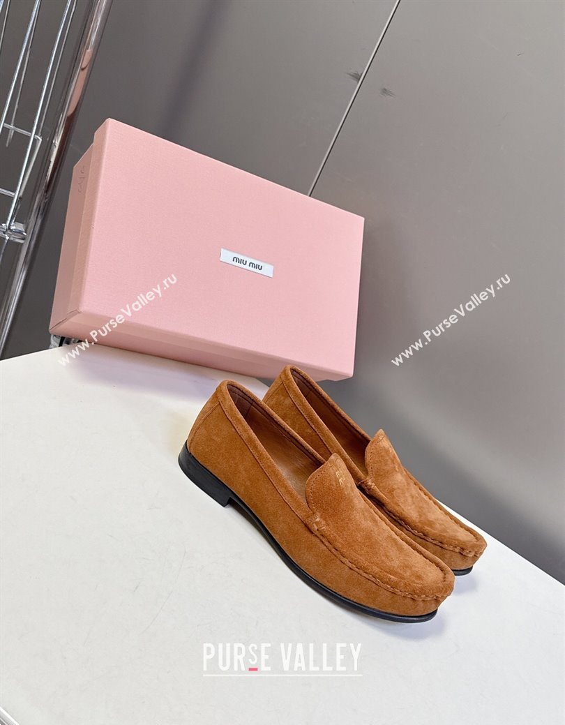 Miu Miu Suede Loafers Light Brown 2025 5D499E (MD-250826006)