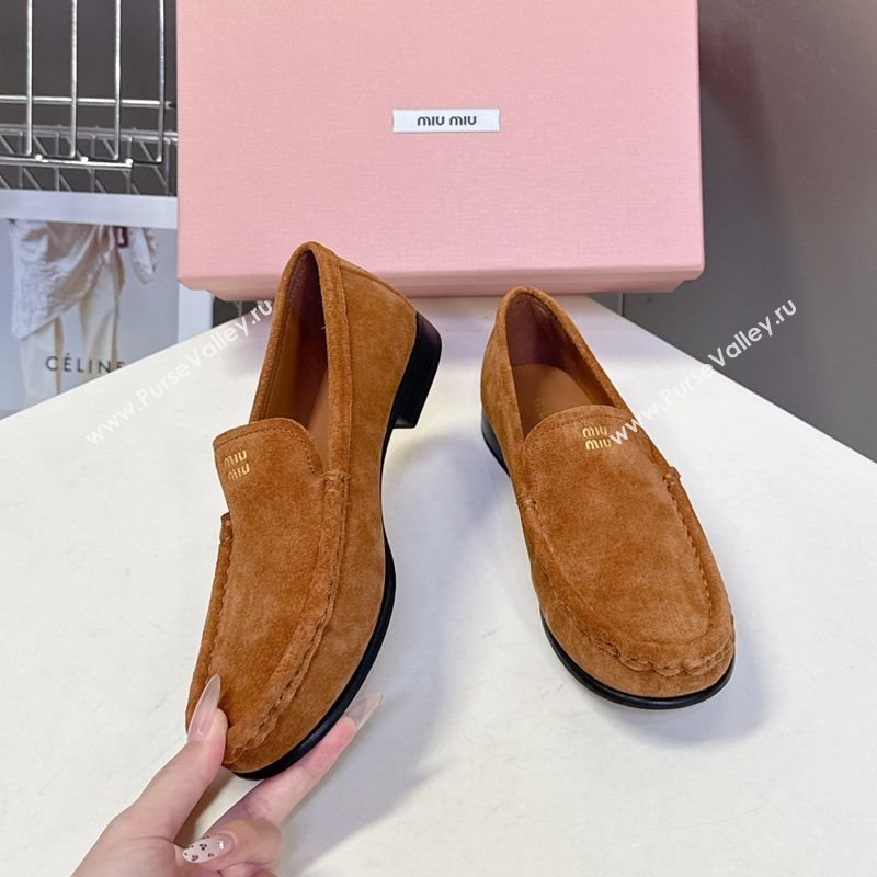 Miu Miu Suede Loafers Light Brown 2025 5D499E (MD-250826006)