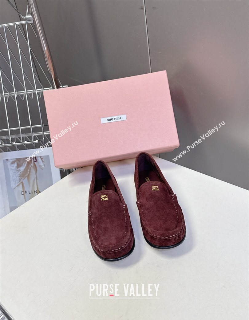 Miu Miu Suede Loafers Dark Brown 2025 5D499E (MD-250826007)