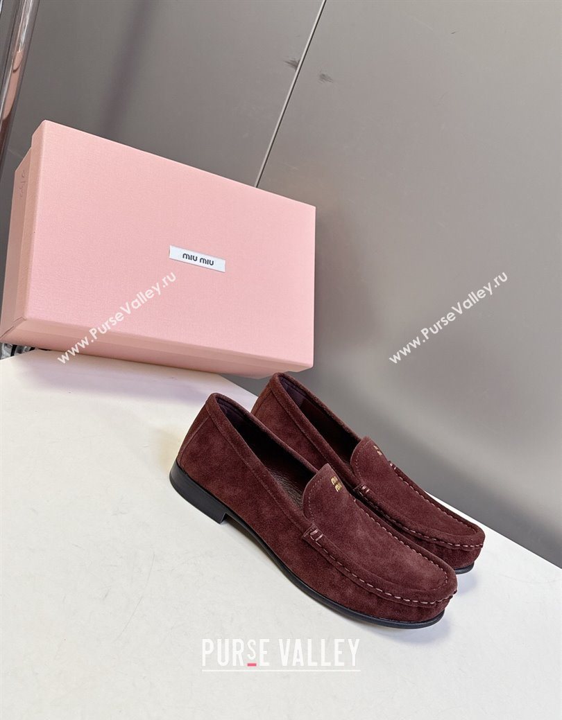 Miu Miu Suede Loafers Dark Brown 2025 5D499E (MD-250826007)