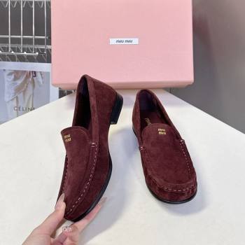 Miu Miu Suede Loafers Dark Brown 2025 5D499E (MD-250826007)