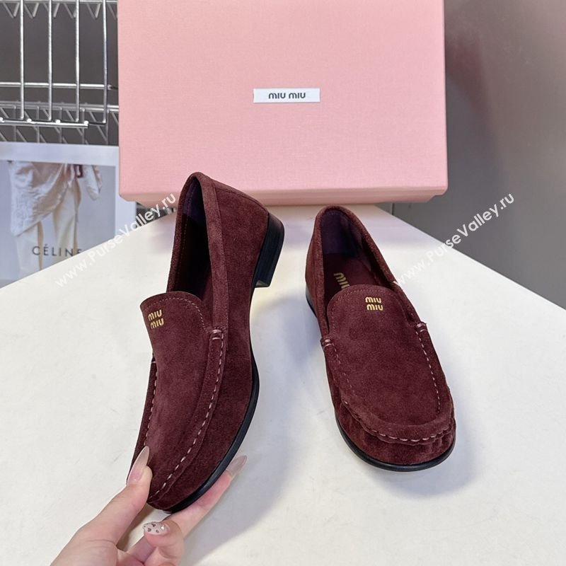 Miu Miu Suede Loafers Dark Brown 2025 5D499E (MD-250826007)