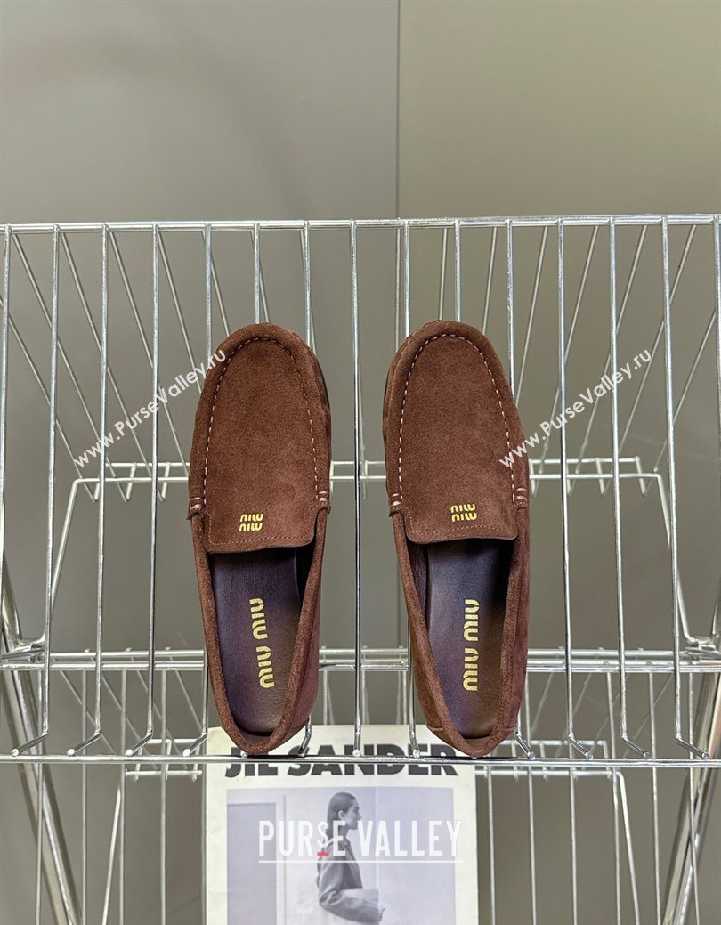 Miu Miu Suede Loafers Dark Brown 2025 5D499E (MD-250826007)