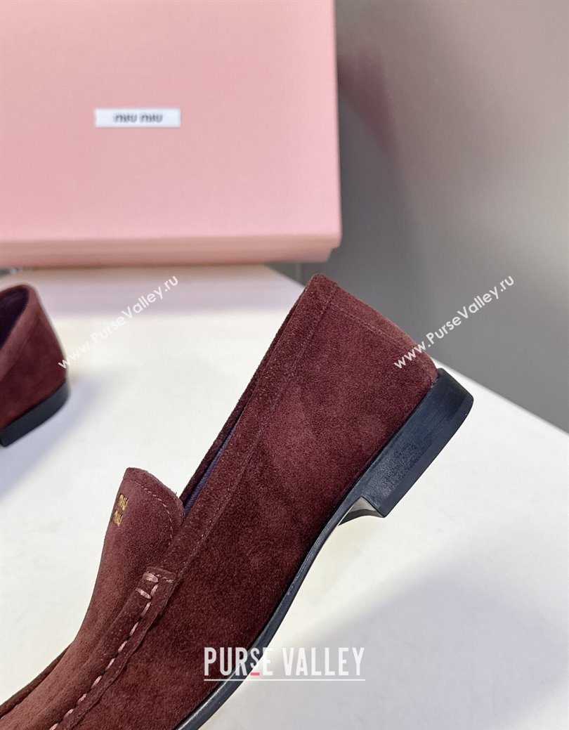 Miu Miu Suede Loafers Dark Brown 2025 5D499E (MD-250826007)