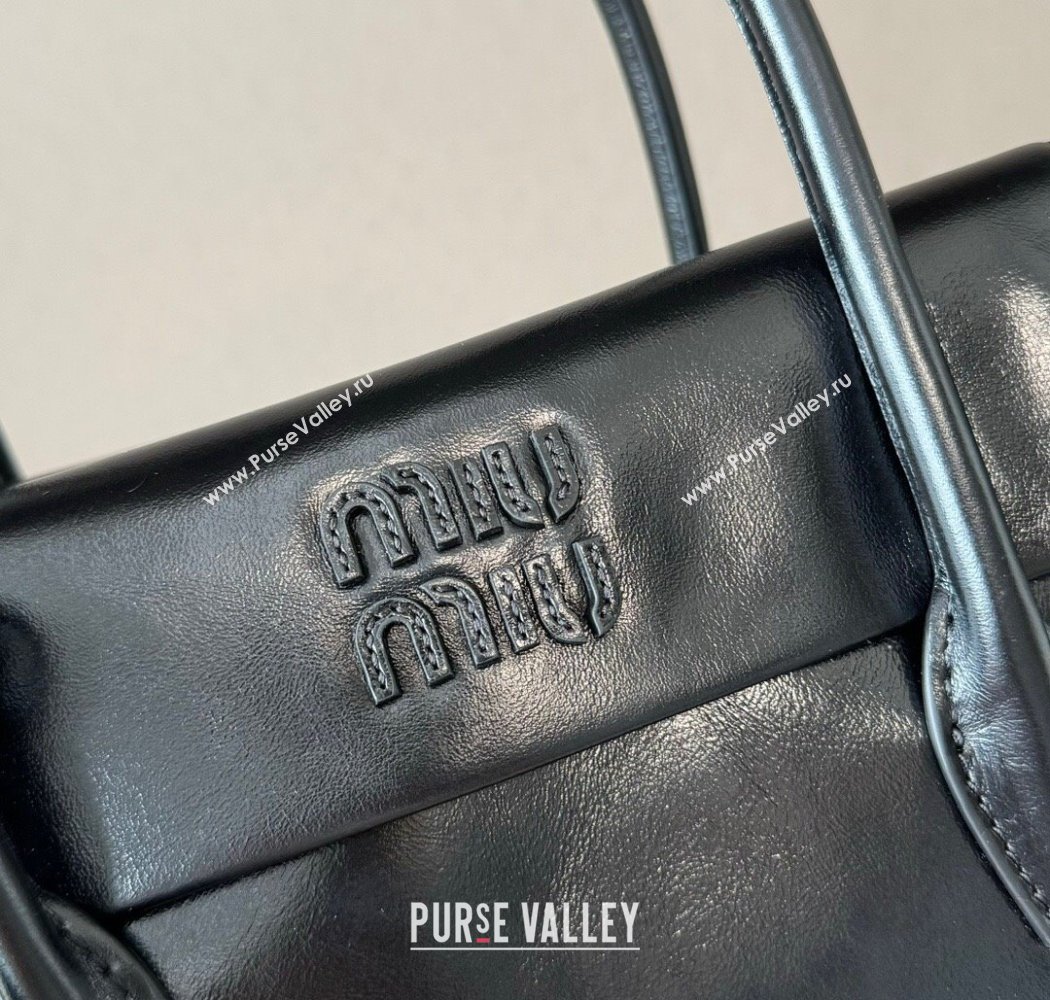 Miu Miu Solitaire leather bag Black 2025 5BA303 (nana-250926012)