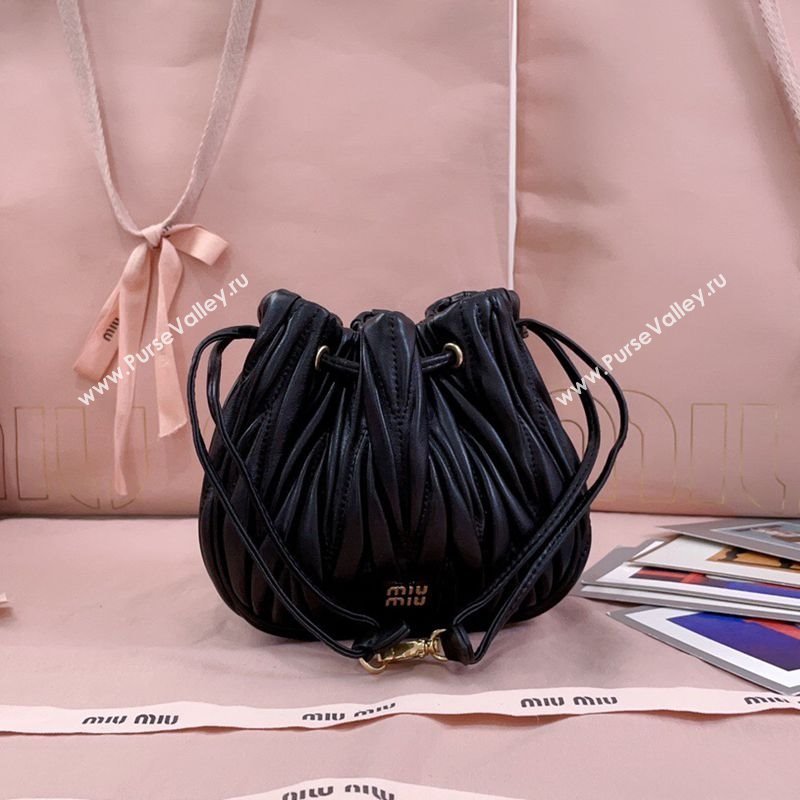 Miu Miu Matelasse Nappa Leather Pouch Black 2025 5ND022 (JD-250926002)