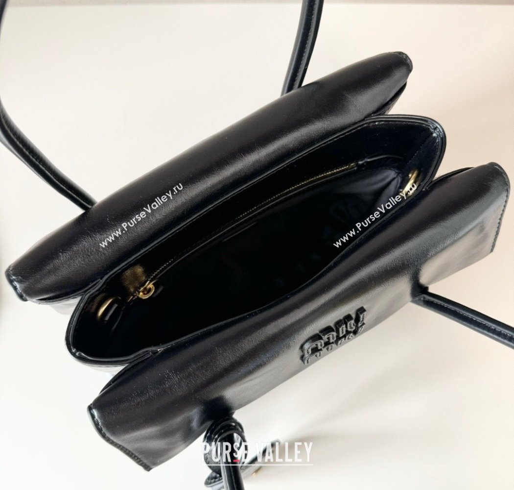 Miu Miu Solitaire leather bag Black 2025 5BA303 (nana-250926012)