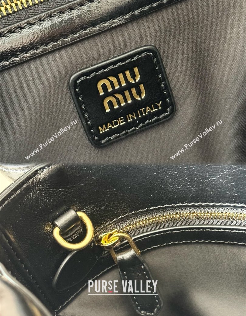 Miu Miu Solitaire leather bag Black 2025 5BA303 (nana-250926012)
