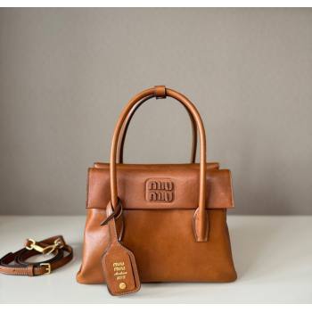 Miu Miu Solitaire leather bag Brown 2025 5BA303 (nana-250926014)