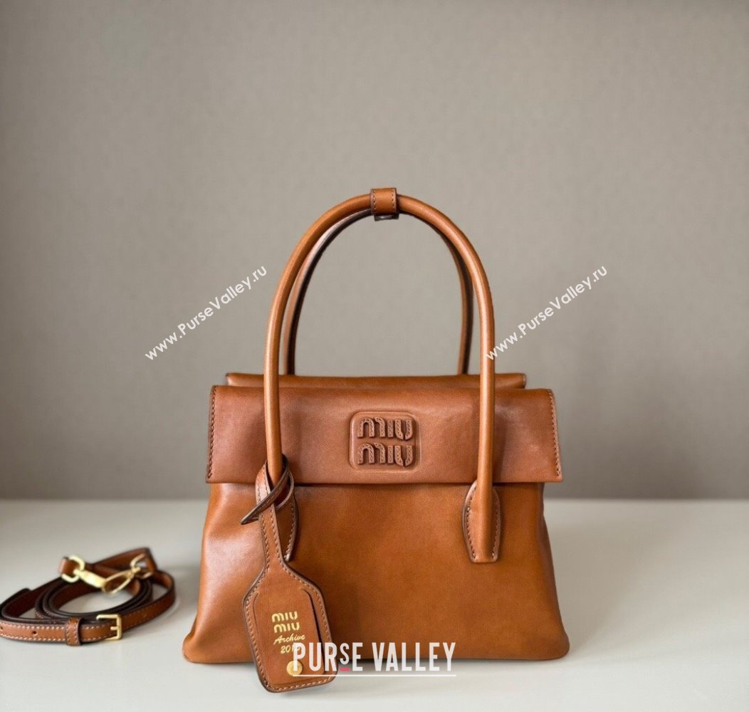 Miu Miu Solitaire leather bag Brown 2025 5BA303 (nana-250926014)