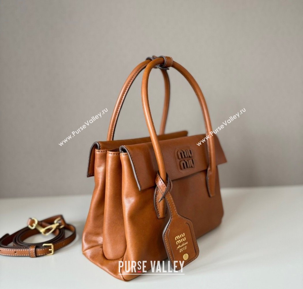 Miu Miu Solitaire leather bag Brown 2025 5BA303 (nana-250926014)