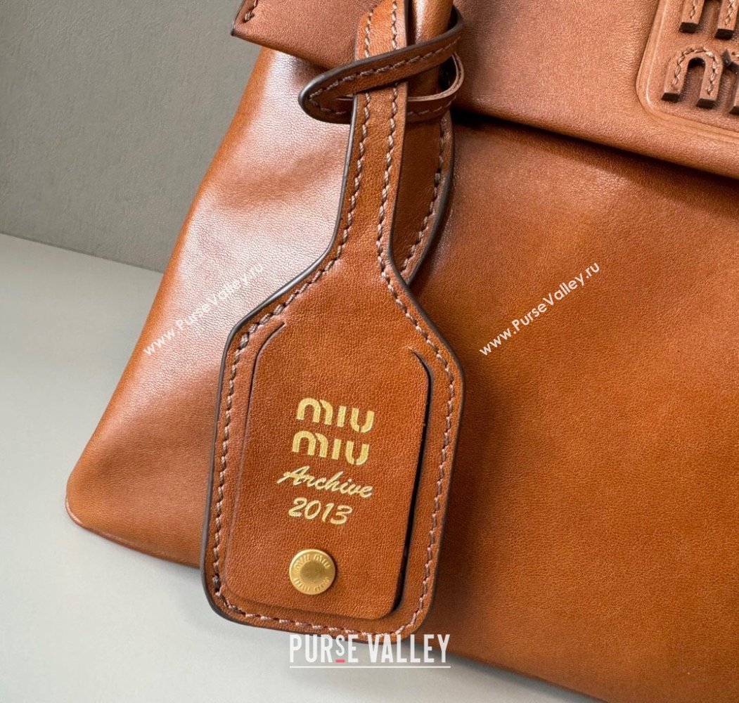 Miu Miu Solitaire leather bag Brown 2025 5BA303 (nana-250926014)