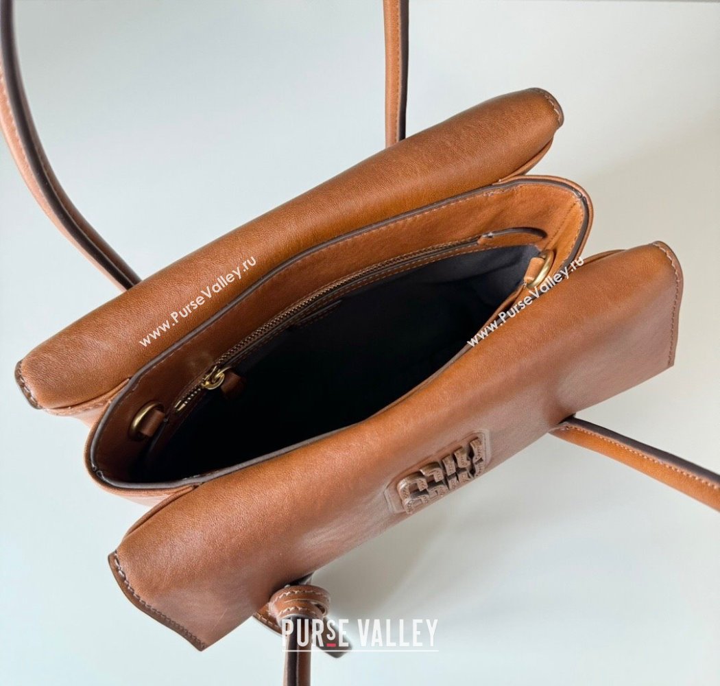 Miu Miu Solitaire leather bag Brown 2025 5BA303 (nana-250926014)