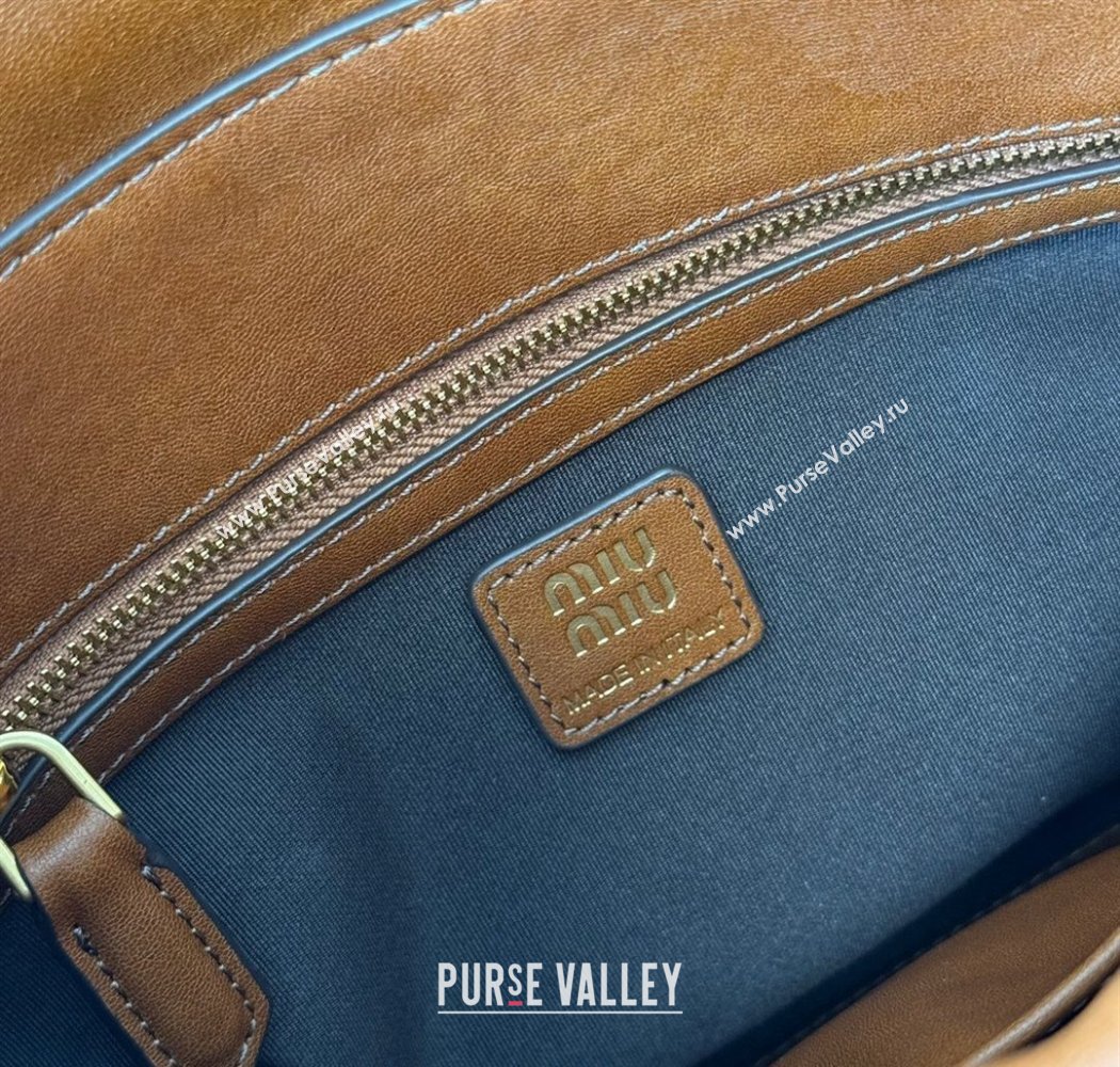 Miu Miu Solitaire leather bag Brown 2025 5BA303 (nana-250926014)