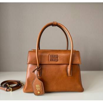 Miu Miu Solitaire leather bag Brown 2025 5BA302 (nana-250926013)