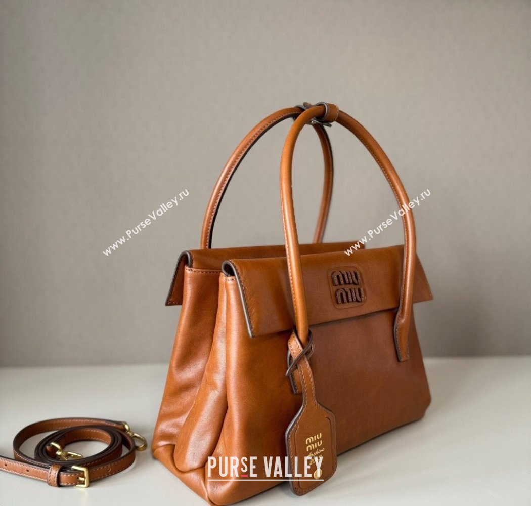 Miu Miu Solitaire leather bag Brown 2025 5BA302 (nana-250926013)