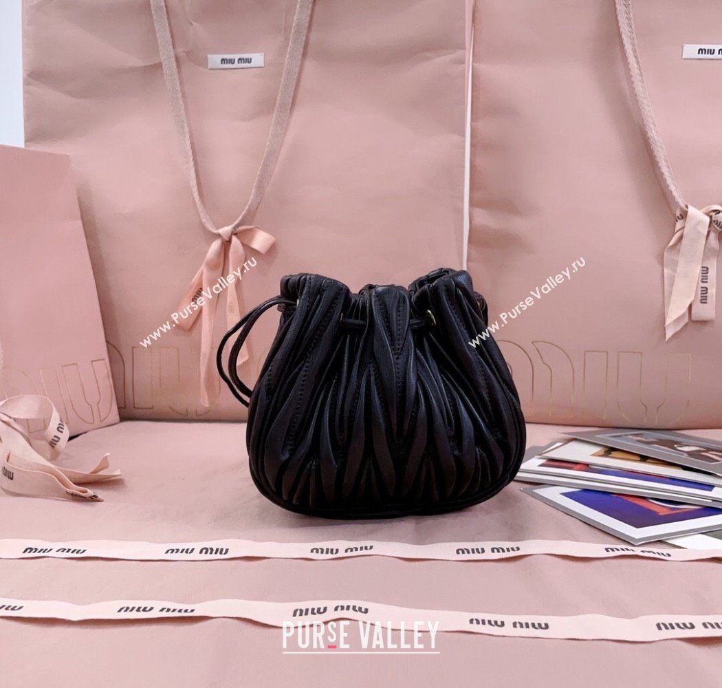 Miu Miu Matelasse Nappa Leather Pouch Black 2025 5ND022 (JD-250926002)