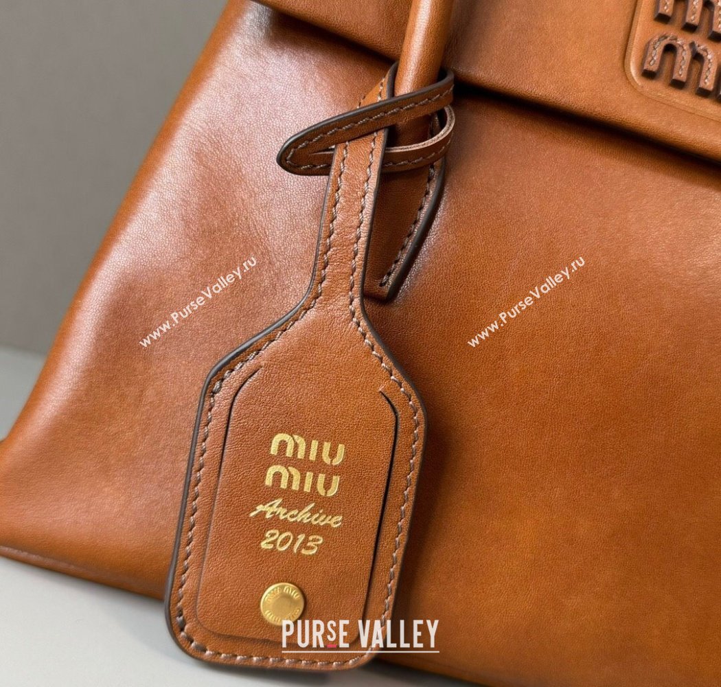 Miu Miu Solitaire leather bag Brown 2025 5BA302 (nana-250926013)